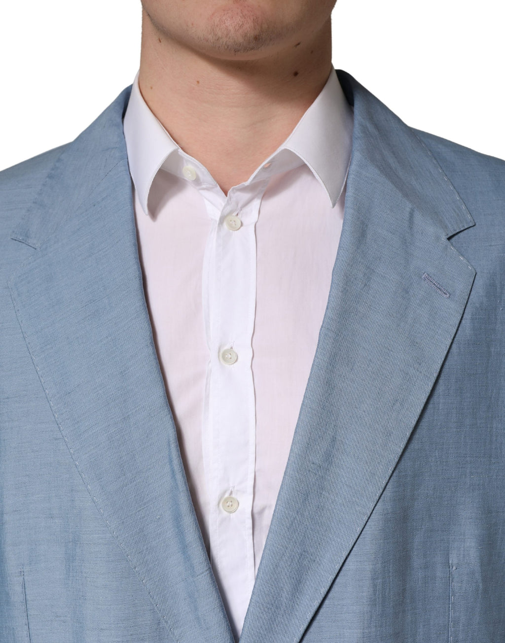 Dolce & Gabbana Hellblaue einreihige Herrenjacke Blazer