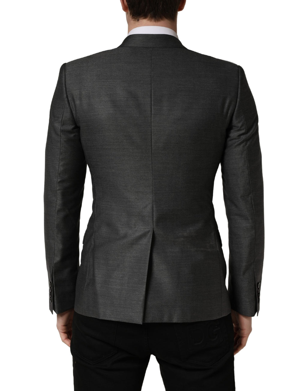 Dolce & Gabbana Dunkelgrauer Woll-Blazer im Slim Fit-Schnitt