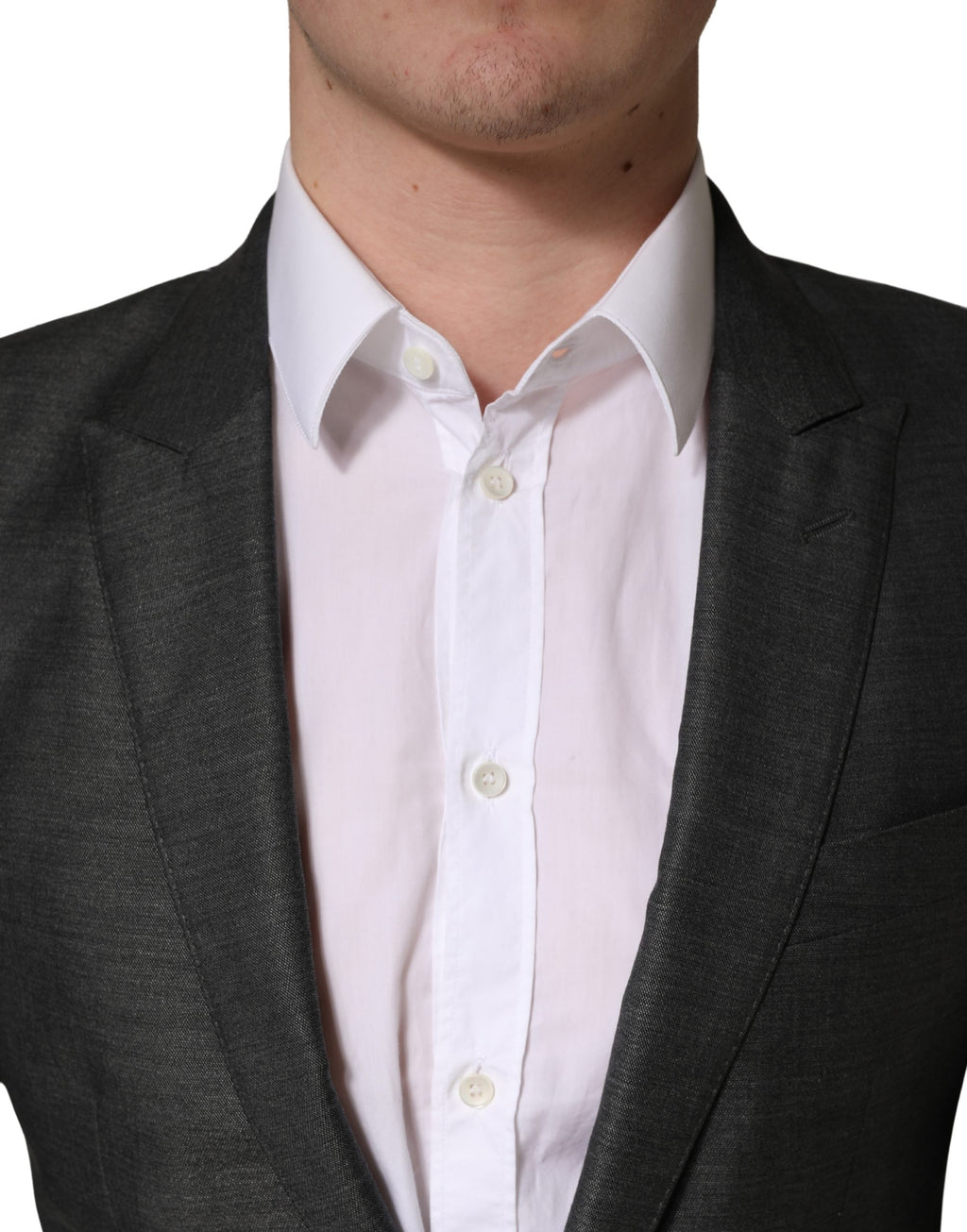 Dolce & Gabbana Dunkelgrauer Woll-Blazer im Slim Fit-Schnitt