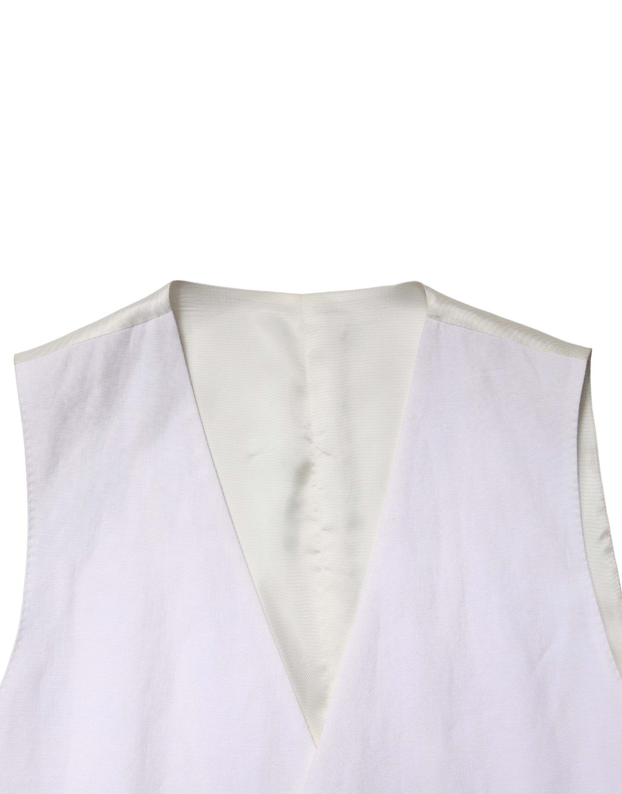 Dolce & Gabbana Weißer SARTORIA Leinen 2-Teiler Herren Anzug