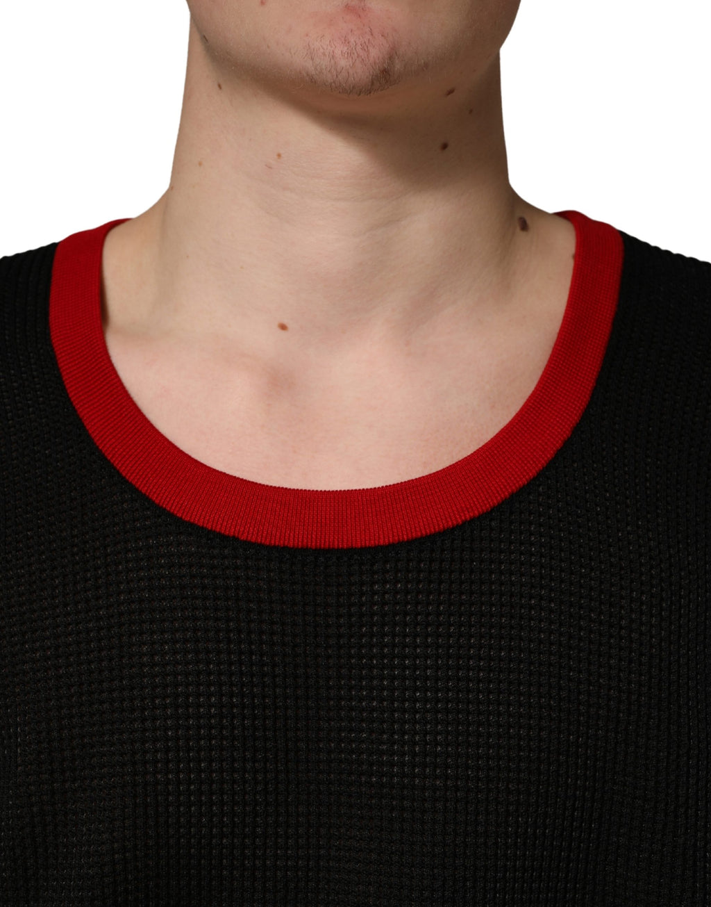 Dolce & Gabbana Schwarze ärmellose Strickweste mit Rundhalsausschnitt für Herren