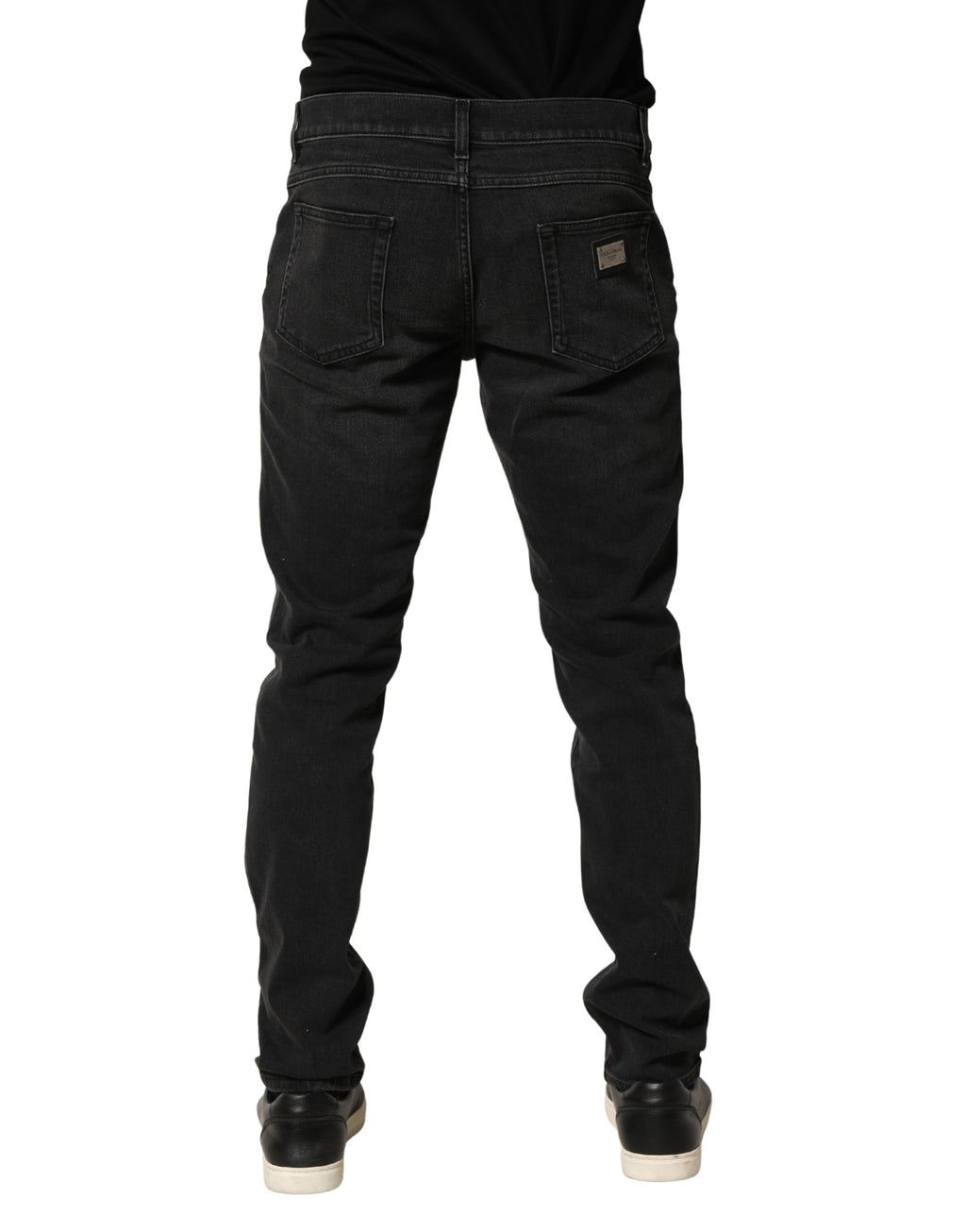 Dolce & Gabbana Schwarze Baumwoll Stretch Regular Skinny Jeans