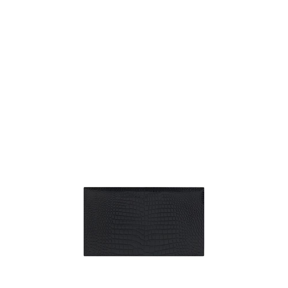 Saint Laurent Schwarze Bos Taurus Kalbsleder Clutch