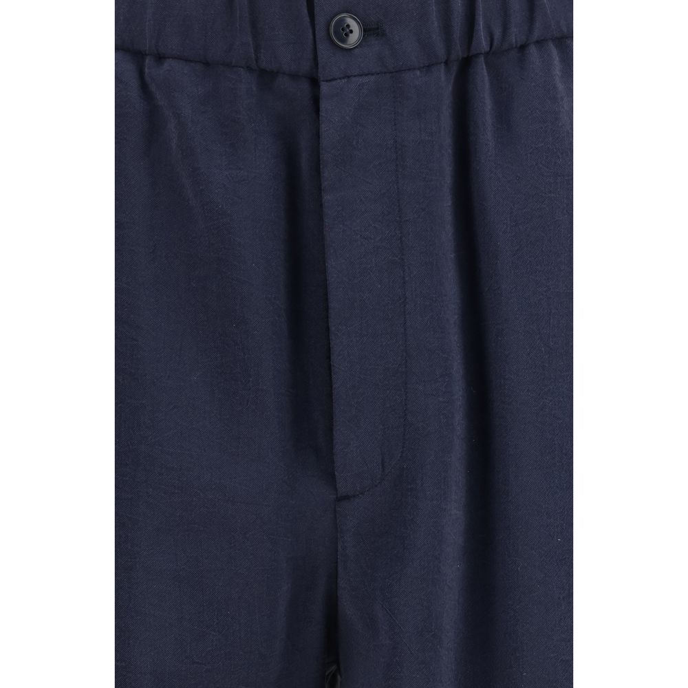 Giorgio Armani Blaue Seiden-Freizeithose