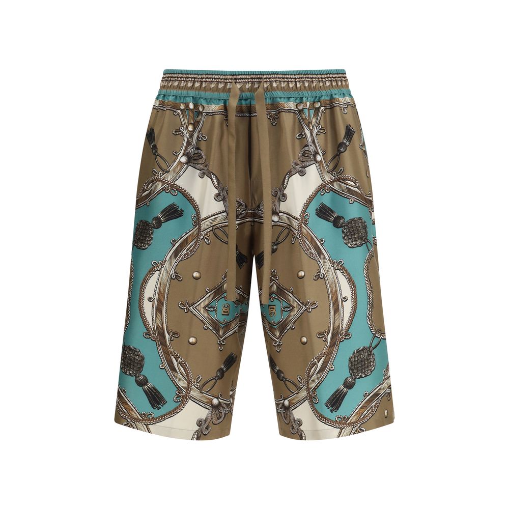 Dolce & Gabbana Mehrfarbige Cargo-Shorts aus Seide