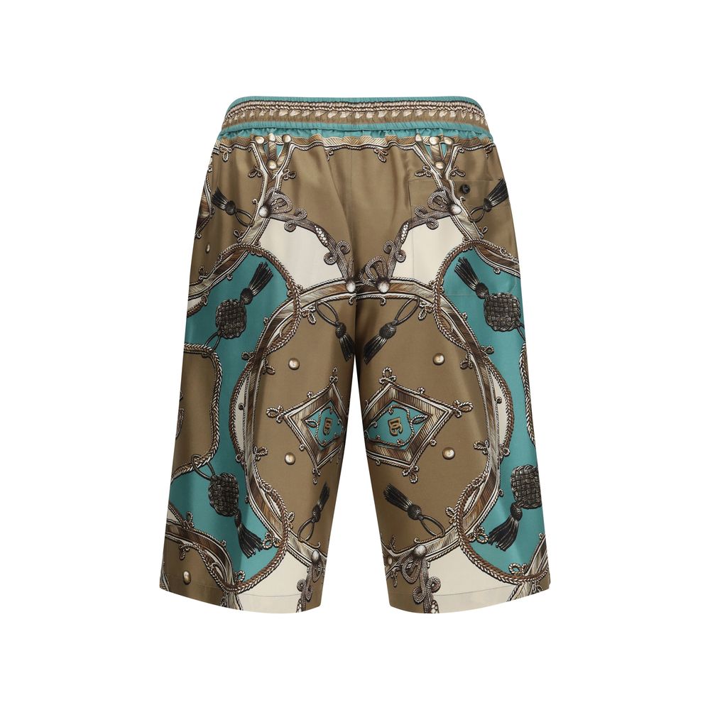 Dolce & Gabbana Mehrfarbige Cargo-Shorts aus Seide