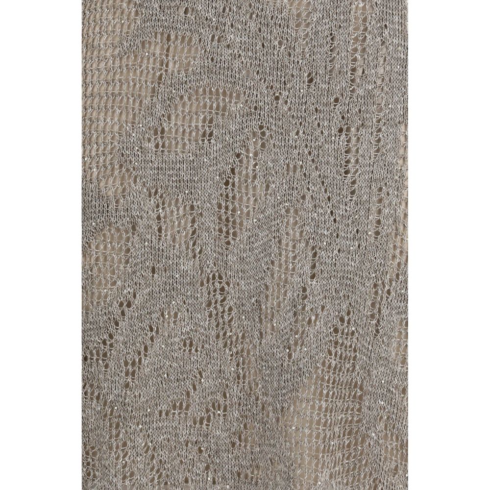 Brunello Cucinelli Graues Leinenkleid für die Freizeit