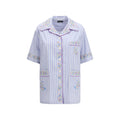 Dolce & Gabbana Blaues Baumwollhemd mit Muster
