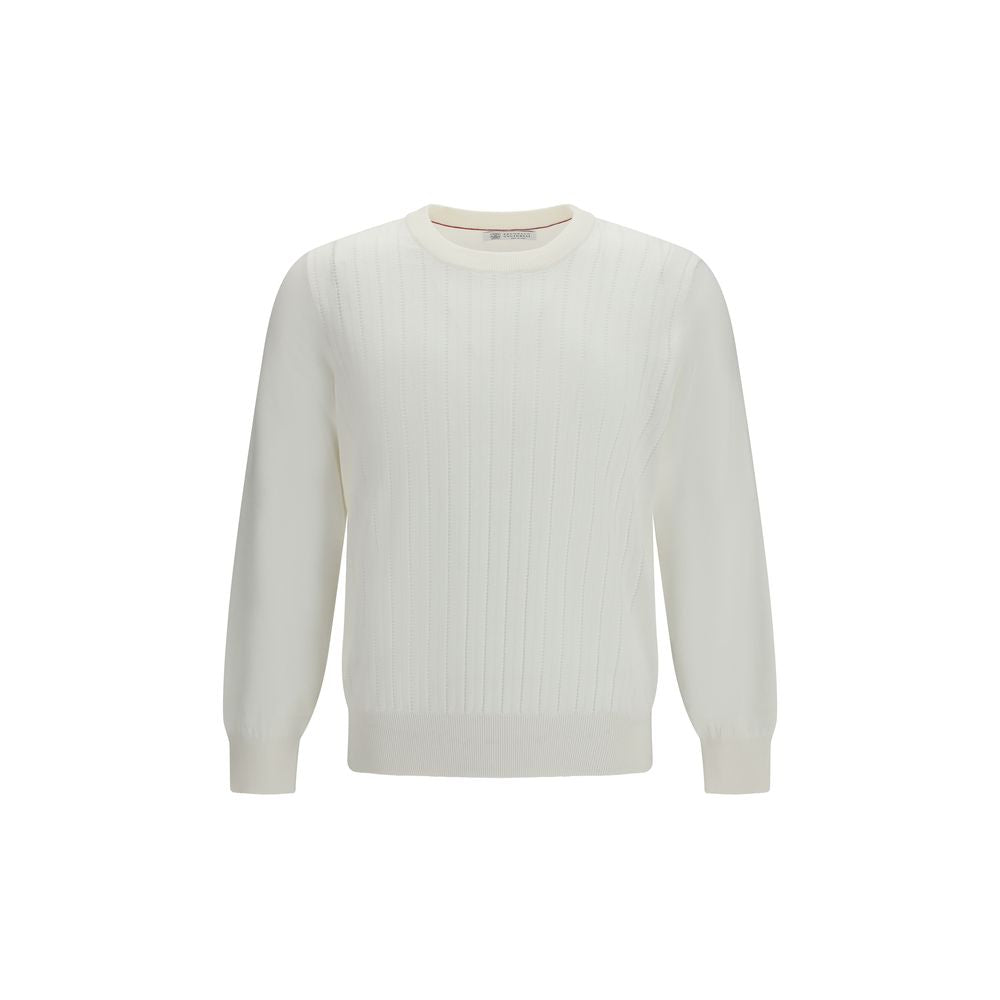Brunello Cucinelli Weißes Baumwoll-Sweatshirt