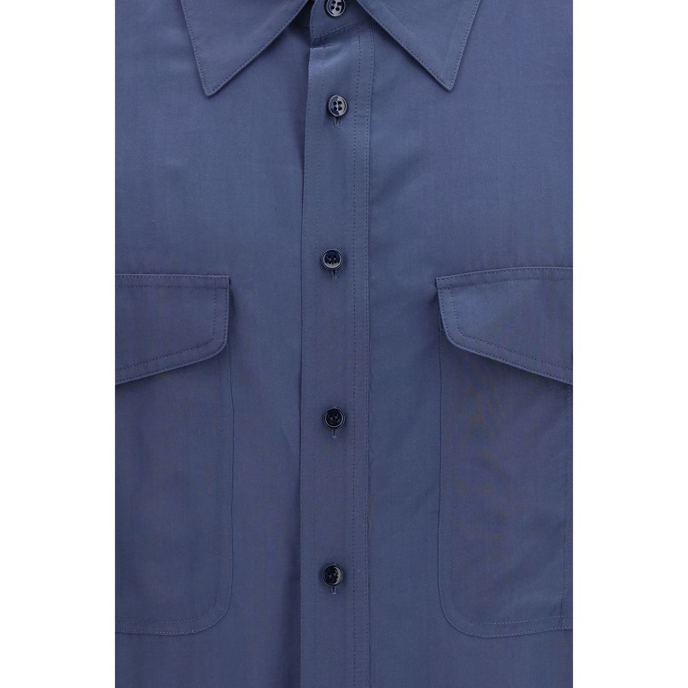 Saint Laurent Blaues Hemd aus Viskose