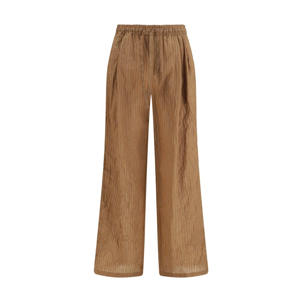 Dolce & Gabbana Braune Leinen-Freizeithose