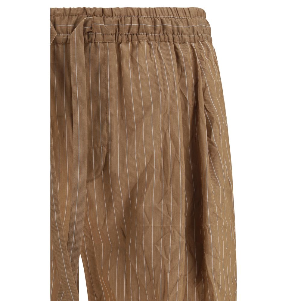 Dolce & Gabbana Braune Leinen-Freizeithose