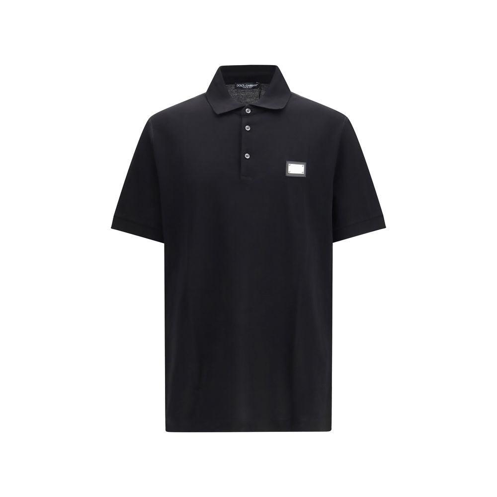 Dolce & Gabbana Schwarzes Baumwoll-Poloshirt