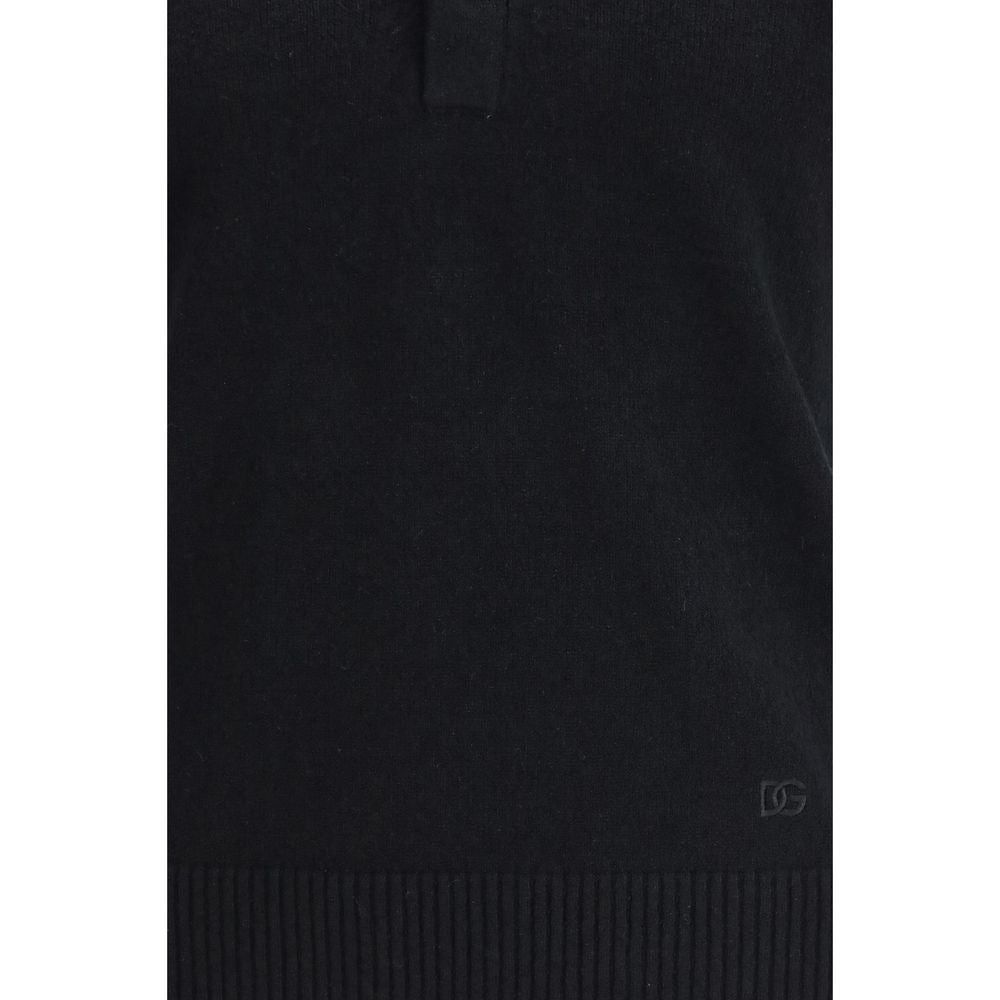 Dolce & Gabbana Schwarzes Polo-Shirt aus Baumwolle