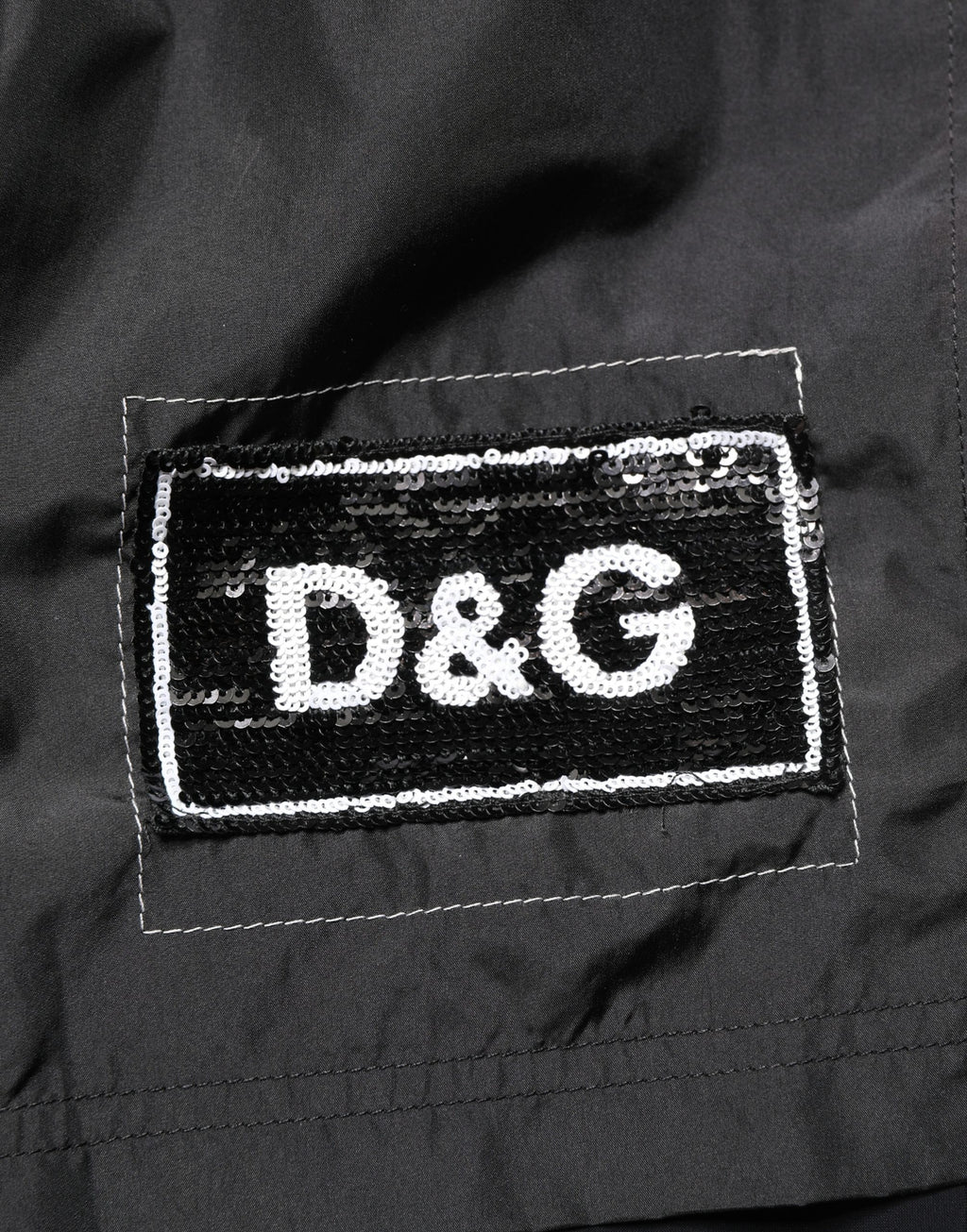 Dolce & Gabbana Schwarze Herren-Badeshorts aus Polyester mit Kordelzug