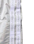 Dolce & Gabbana Silberne Polyester-Badeshorts mit Kordelzug für Herren