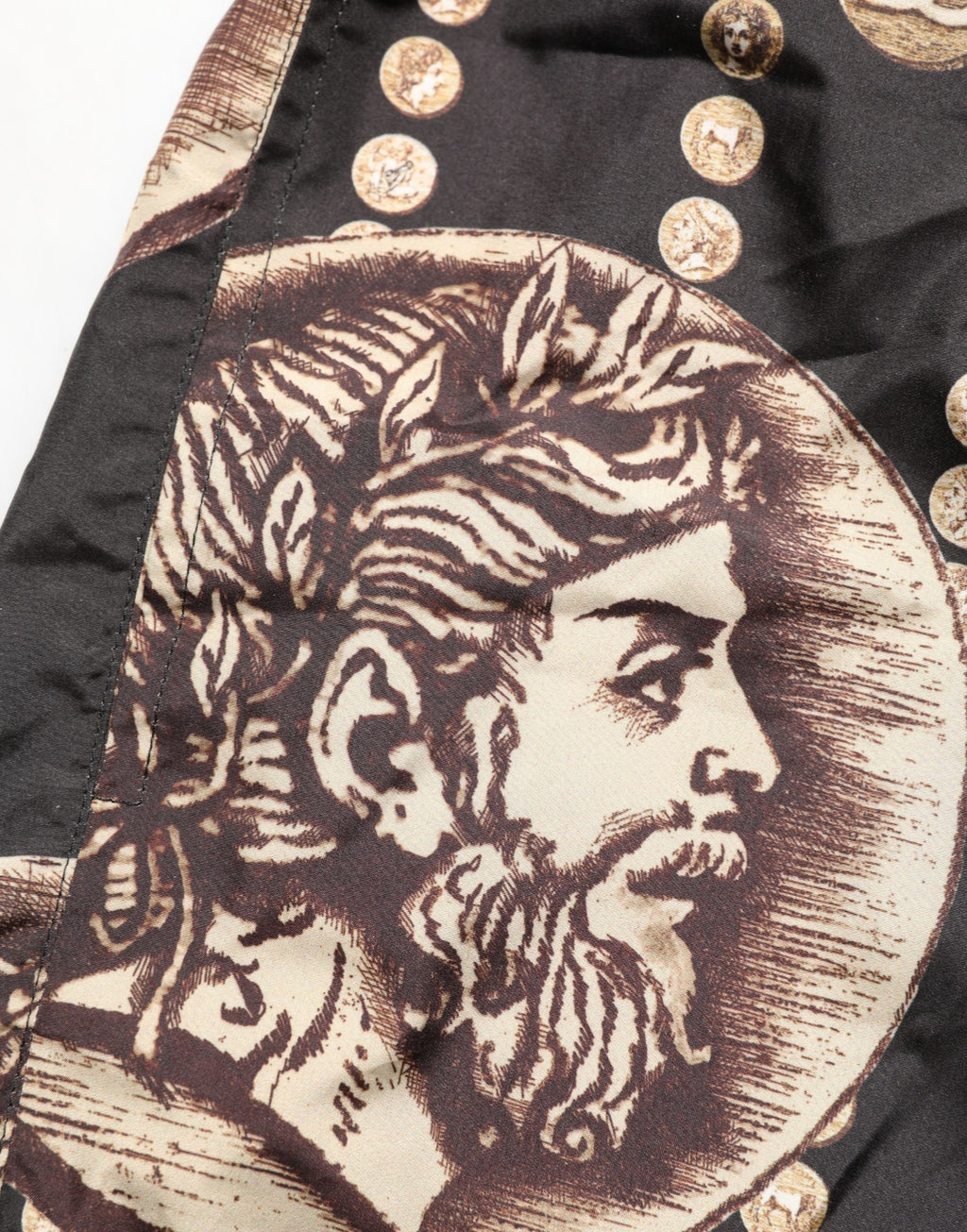 Dolce & Gabbana Black Swim Shorts with Roman Coin Print