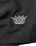Dolce & Gabbana Schwarze Herren-Badeshorts aus Polyester mit Kordelzug