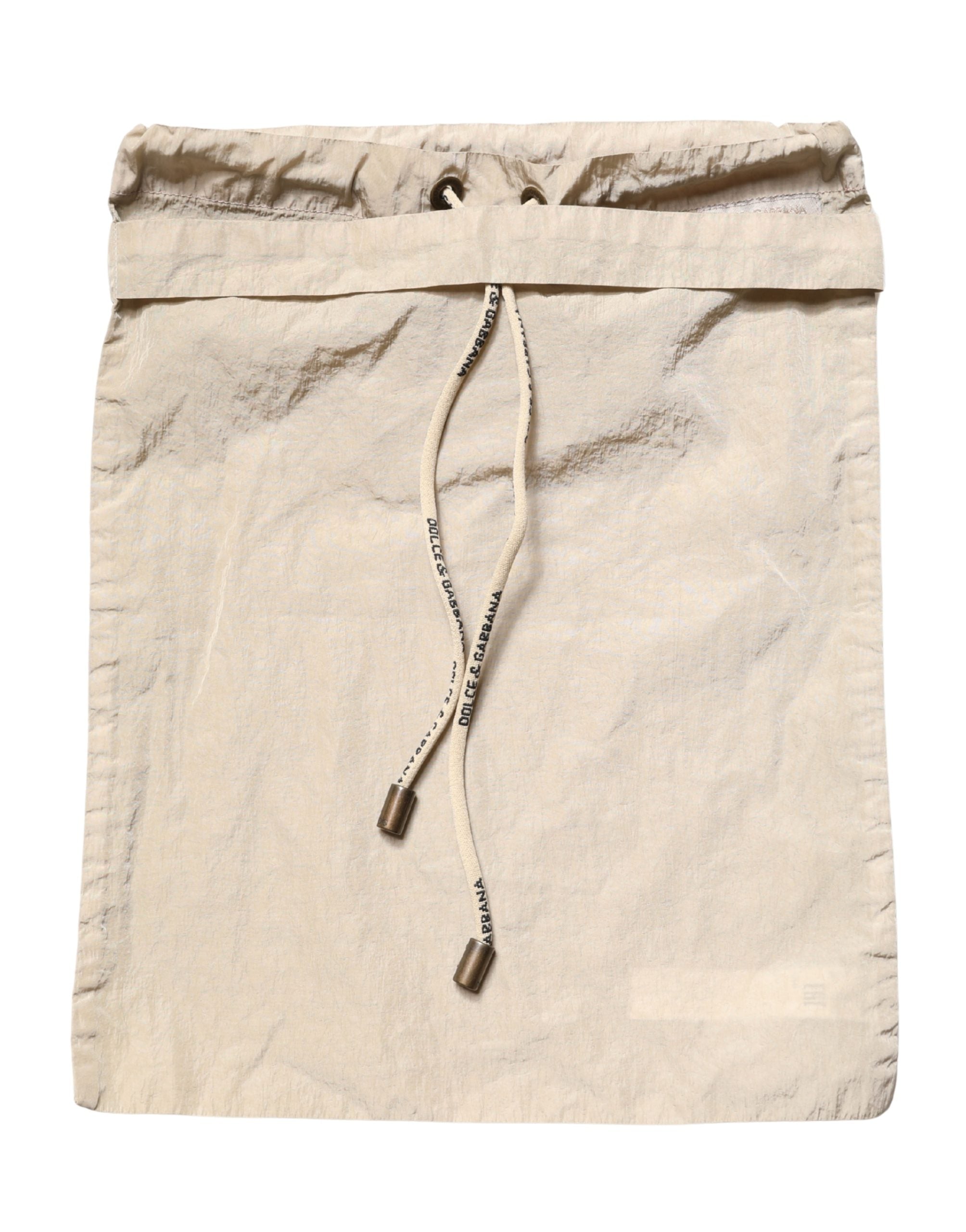 Dolce & Gabbana Braune Badeshorts aus Nylon mit Kordelzug