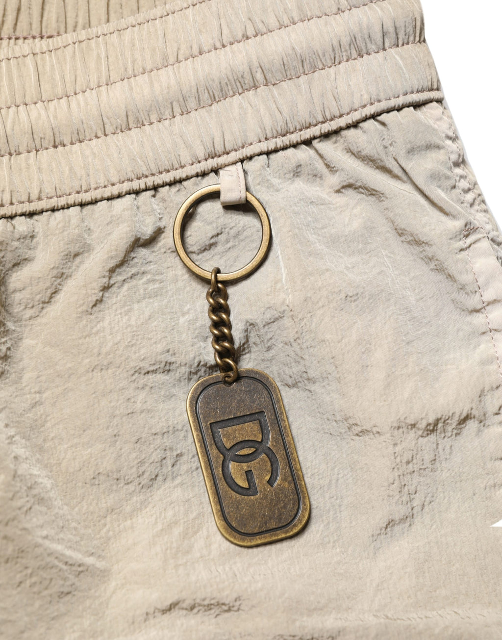 Dolce & Gabbana Braune Badeshorts aus Nylon mit Kordelzug