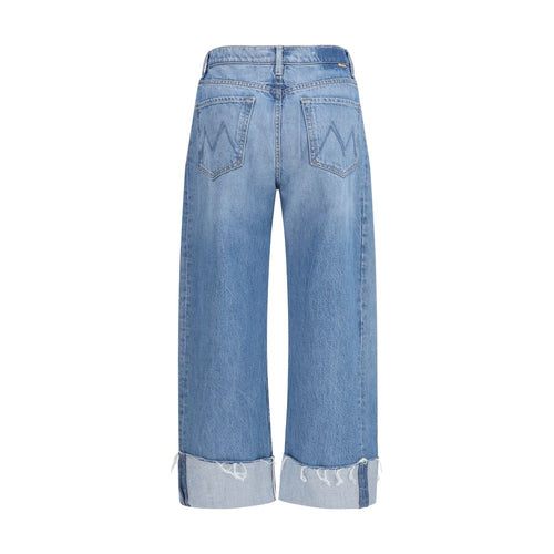 Mother Denim Blaue Cropped Jeans aus Baumwolle