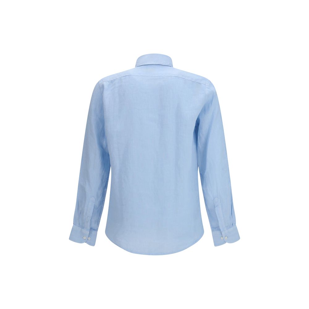 Brooksfield Blaues Leinenhemd