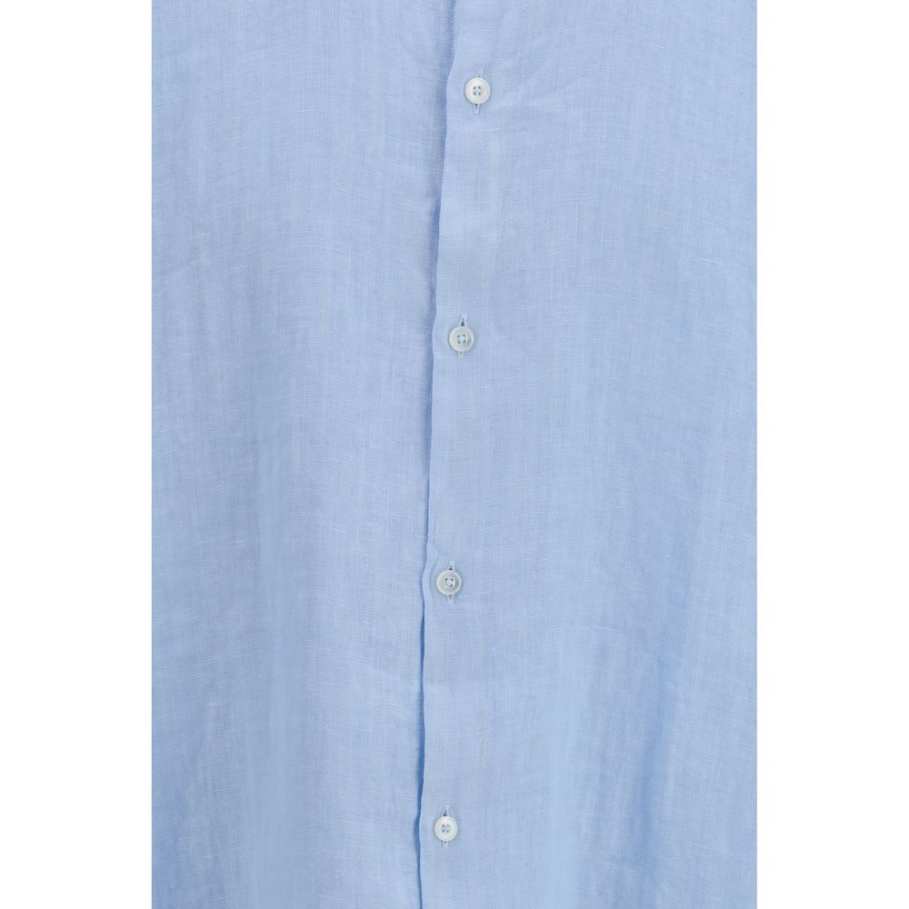 Brooksfield Blaues Leinenhemd