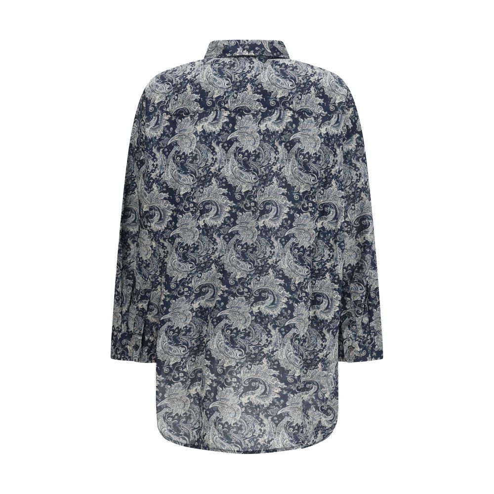 R13 Blue patterned cotton shirt