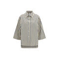 Sara Roka Blue Cotton Patterned Shirt