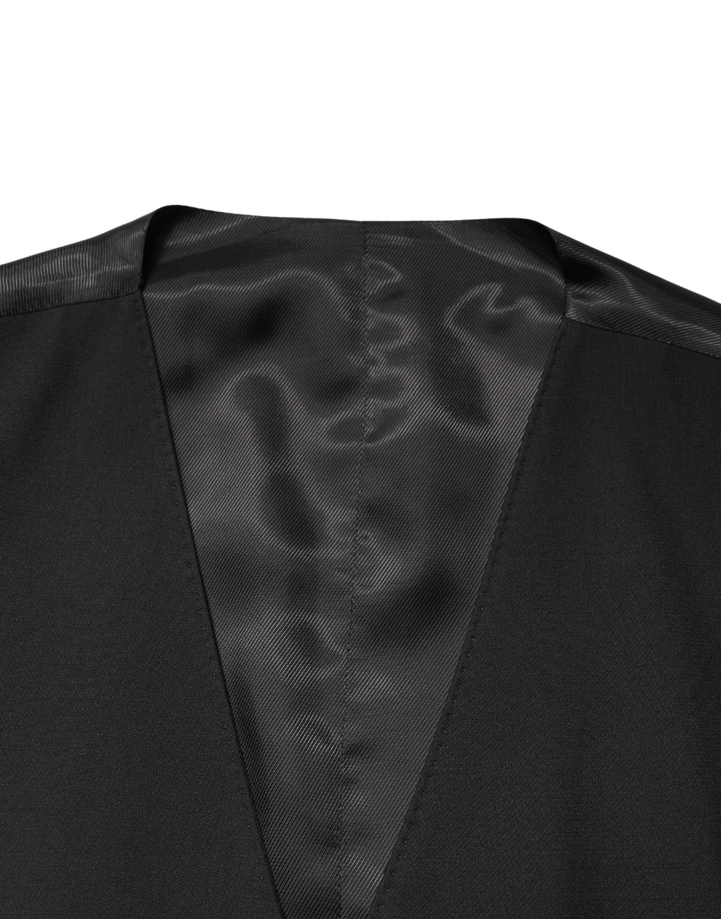 Dolce & Gabbana Schwarze Wollweste für Herren mit Einreiher