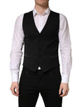 Dolce & Gabbana Schwarzer Woll-Weste für Herren mit Einreiher