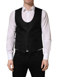 Dolce & Gabbana Schwarze Wollweste mit schmaler Passform