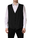Dolce & Gabbana Schwarze Wollweste mit schmaler Passform