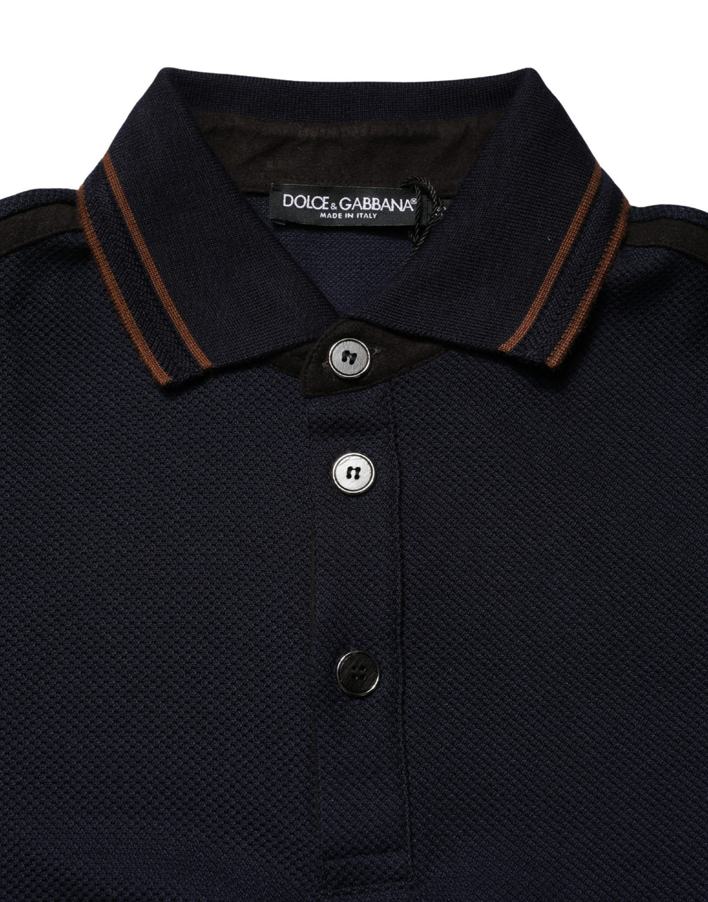 Dolce & Gabbana Dunkelblaues Kurzarm-Poloshirt aus Seide für Herren