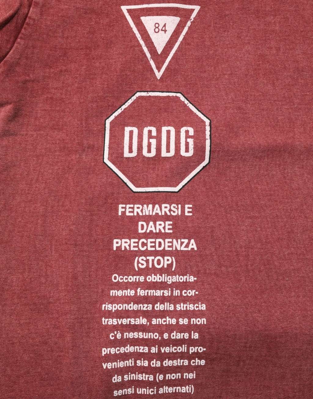 Dolce & Gabbana Maroon Print Rundhals-T-Shirt mit kurzen Ärmeln