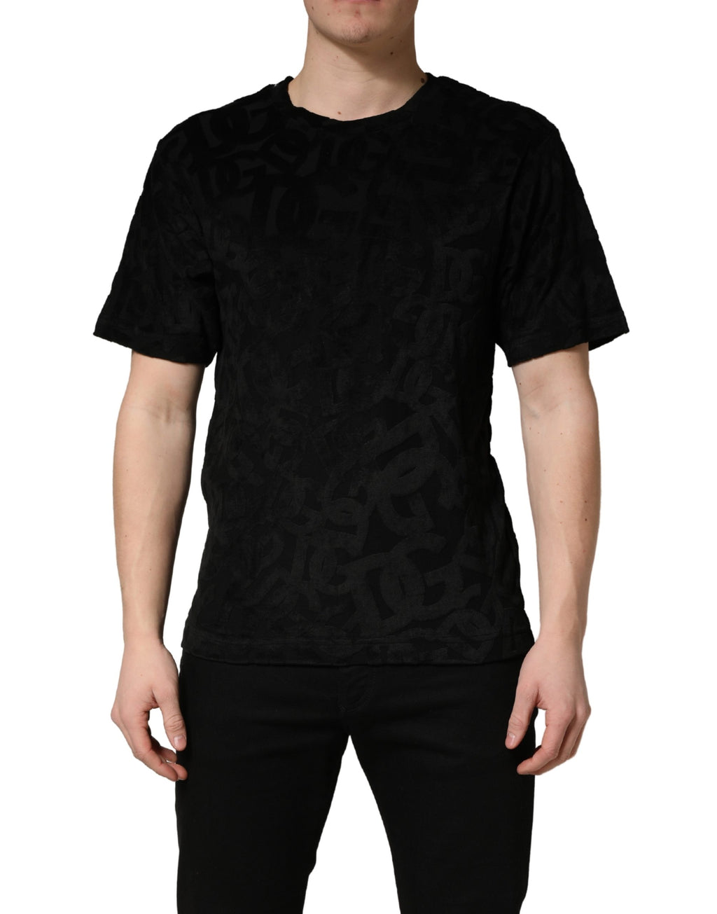 Dolce & Gabbana Schwarzes DG Mania Logo Print Casual T-Shirt