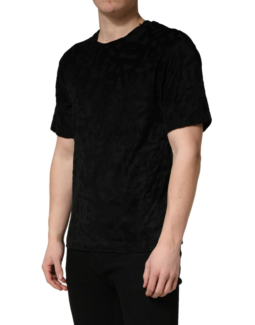 Dolce & Gabbana Schwarzes DG Mania Logo Print Casual T-Shirt