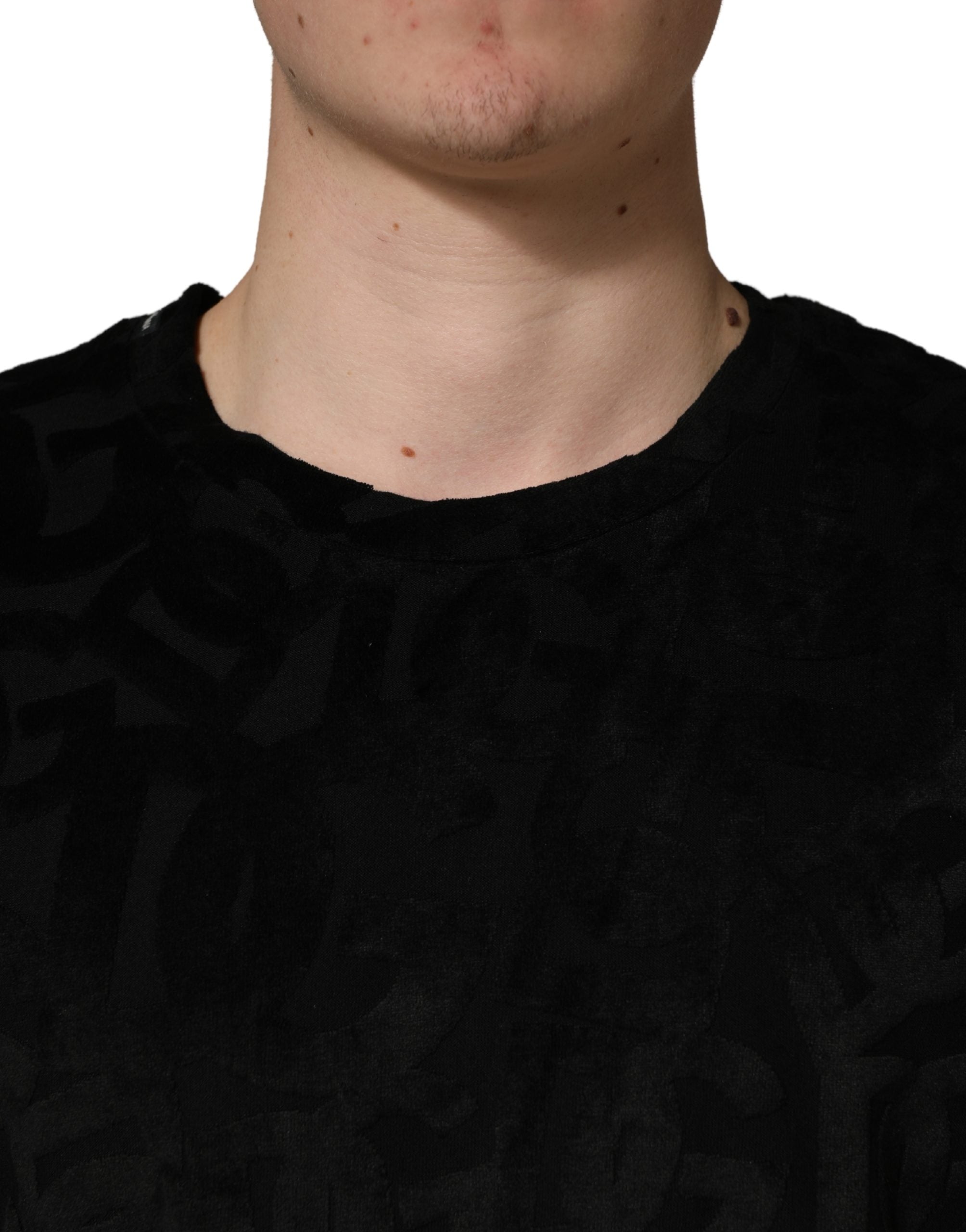 Dolce & Gabbana Schwarzes DG Mania Logo Print Casual T-Shirt