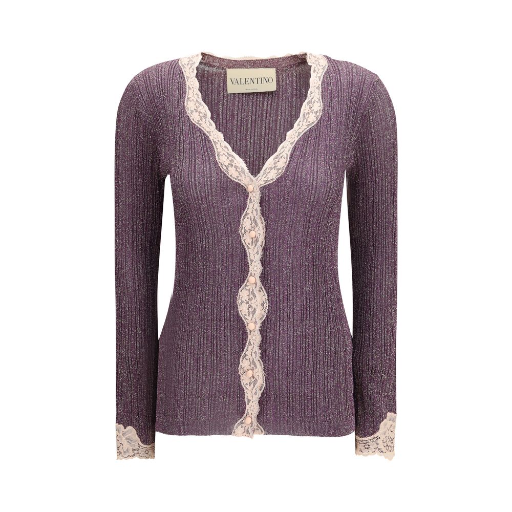 Valentino Lila Viskose-Strickjacke