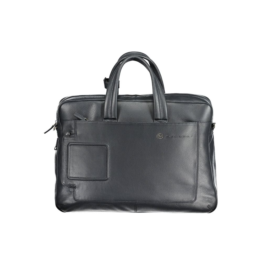Piquadro Blue Leather Briefcase Men