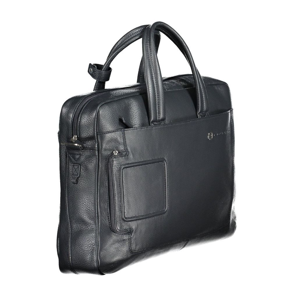 Piquadro Blue Leather Briefcase Men