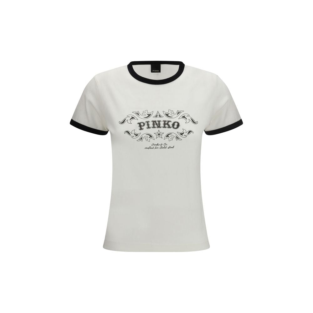 PINKO Weißes Baumwoll-T-Shirt