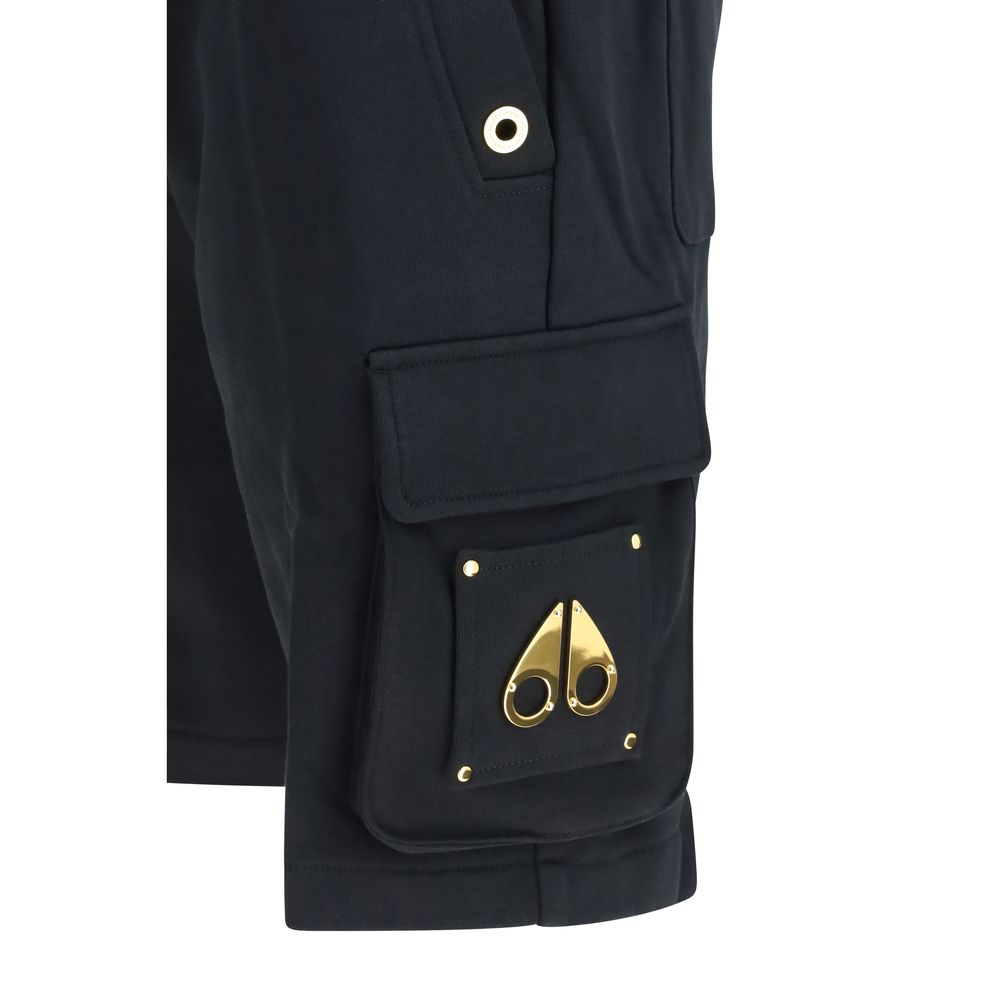 Moose Knuckles Schwarze Baumwoll-Bermudashorts