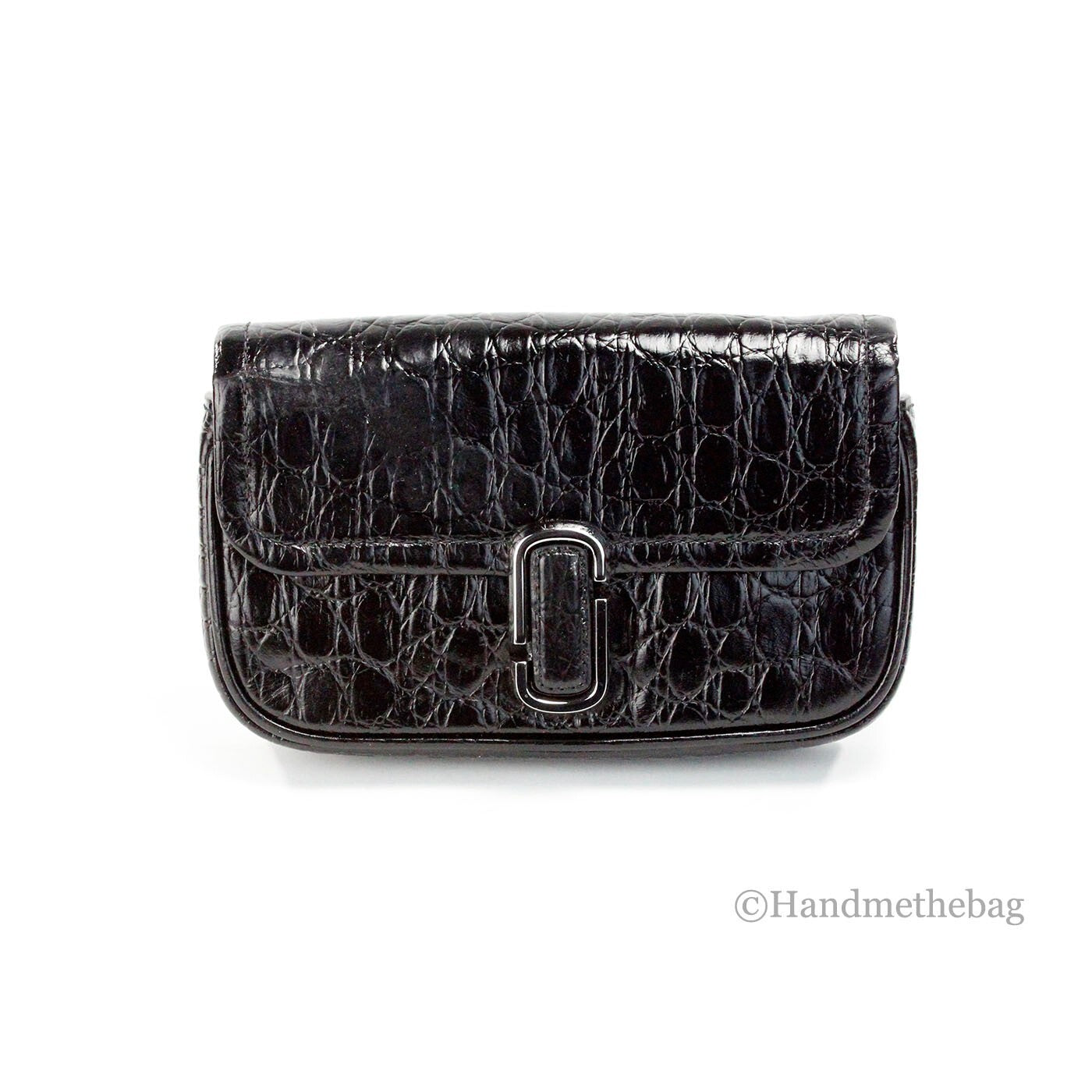Marc Jacobs The Mini Shoulder Bag Black Embossed Leather Shoulder Bag