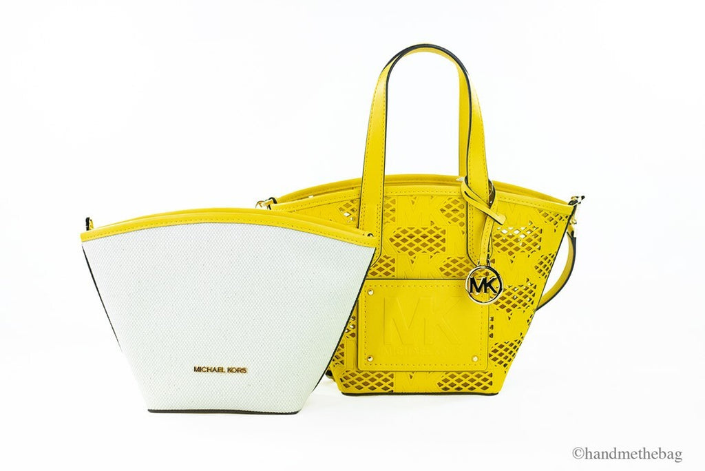 Michael Kors Kimber Small Daffodil Leder 2-in-1 Reißverschluss-Tasche Umhängetasche Geldbörse