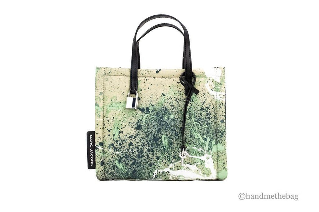 Marc Jacobs Mini Umhängetasche mit grünem Mehrfarben-Spritzlack-Print aus Nylon
