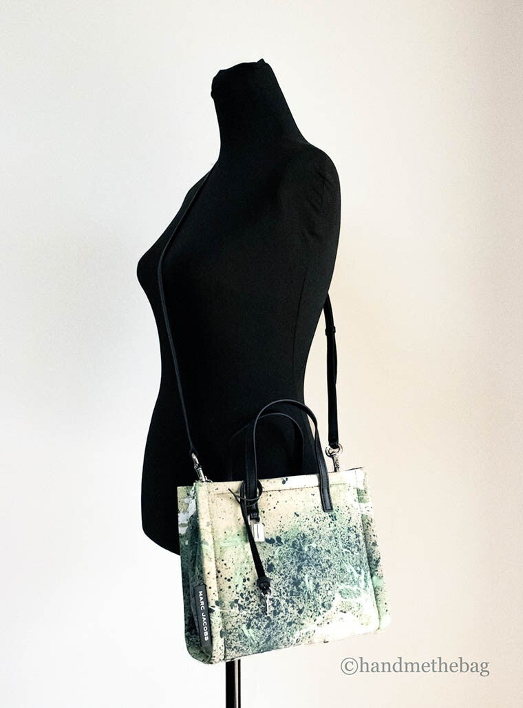 Marc Jacobs Mini Green Multicolor Nylon Splash Paint Print Crossbody Bag
