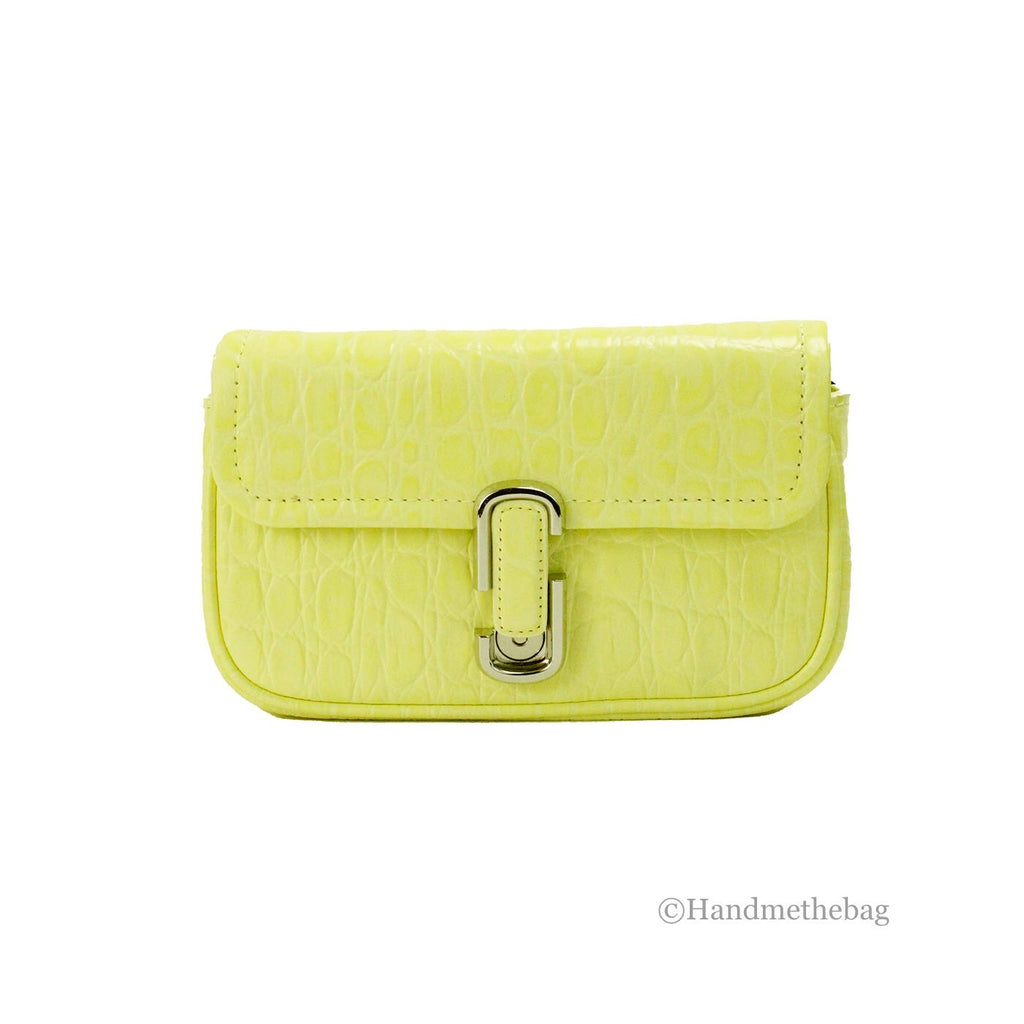 Marc Jacobs The Mini Shoulder Bag Gelbe Leder Umhängetasche mit Prägung