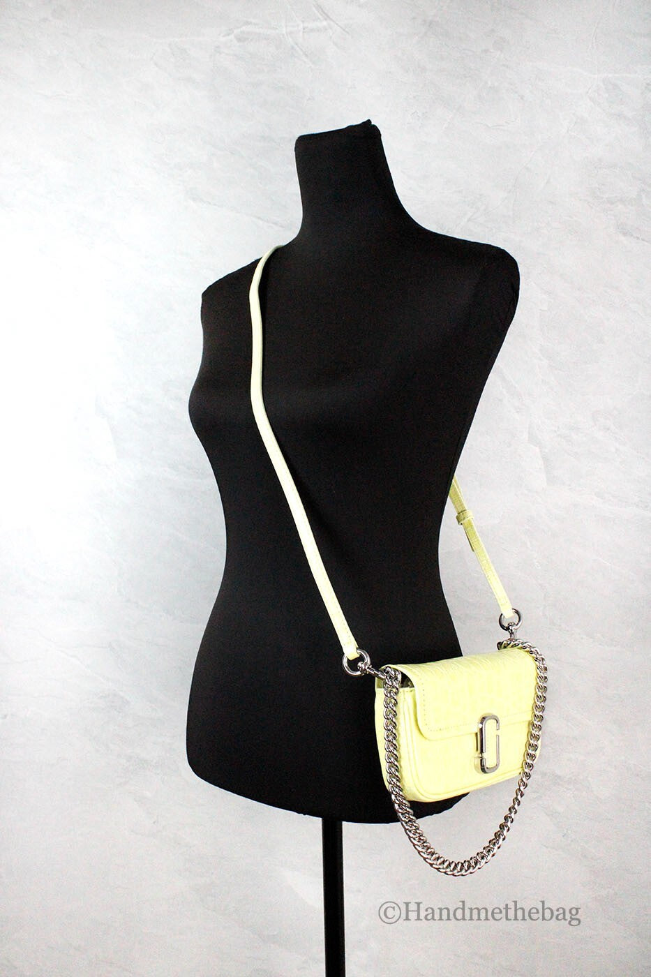 Marc Jacobs The Mini Shoulder Bag Gelbe Leder Umhängetasche mit Prägung