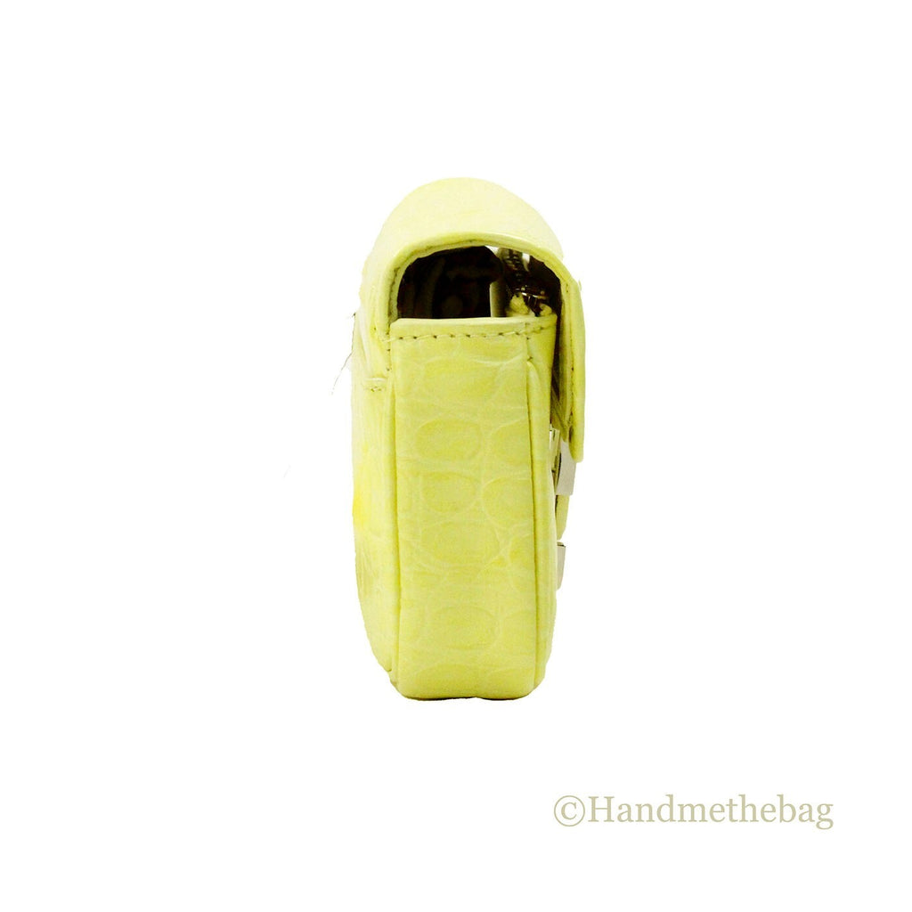 Marc Jacobs The Mini Shoulder Bag Gelbe Leder Umhängetasche mit Prägung
